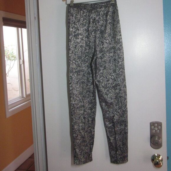 Judy Knapp Vintage Pants Sz S Silver Brocade Pull On Dressy High Rise Trousers - Picture 7 of 13